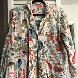 MICHELLE MORIN ANIMALIA FLANNEL SLEEP TOP Size Small
